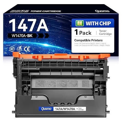 Quomo 147A Black Toner Cartridge Compatible for HP 147A W1470A 147X W1470X for HP Laser Jet Enterprise M610 M611 M612 LaserJet Enterprise MFP M634