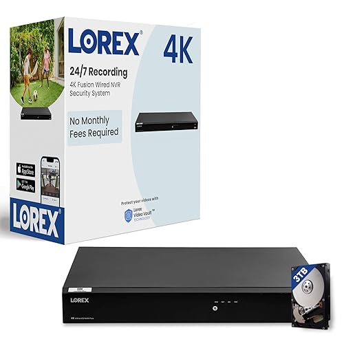 Lorex Fusion 4K 16 Camera Capable (Wired/Fusion WiFi) NVR System (4K 16 Channel 3TB Recorder Only)