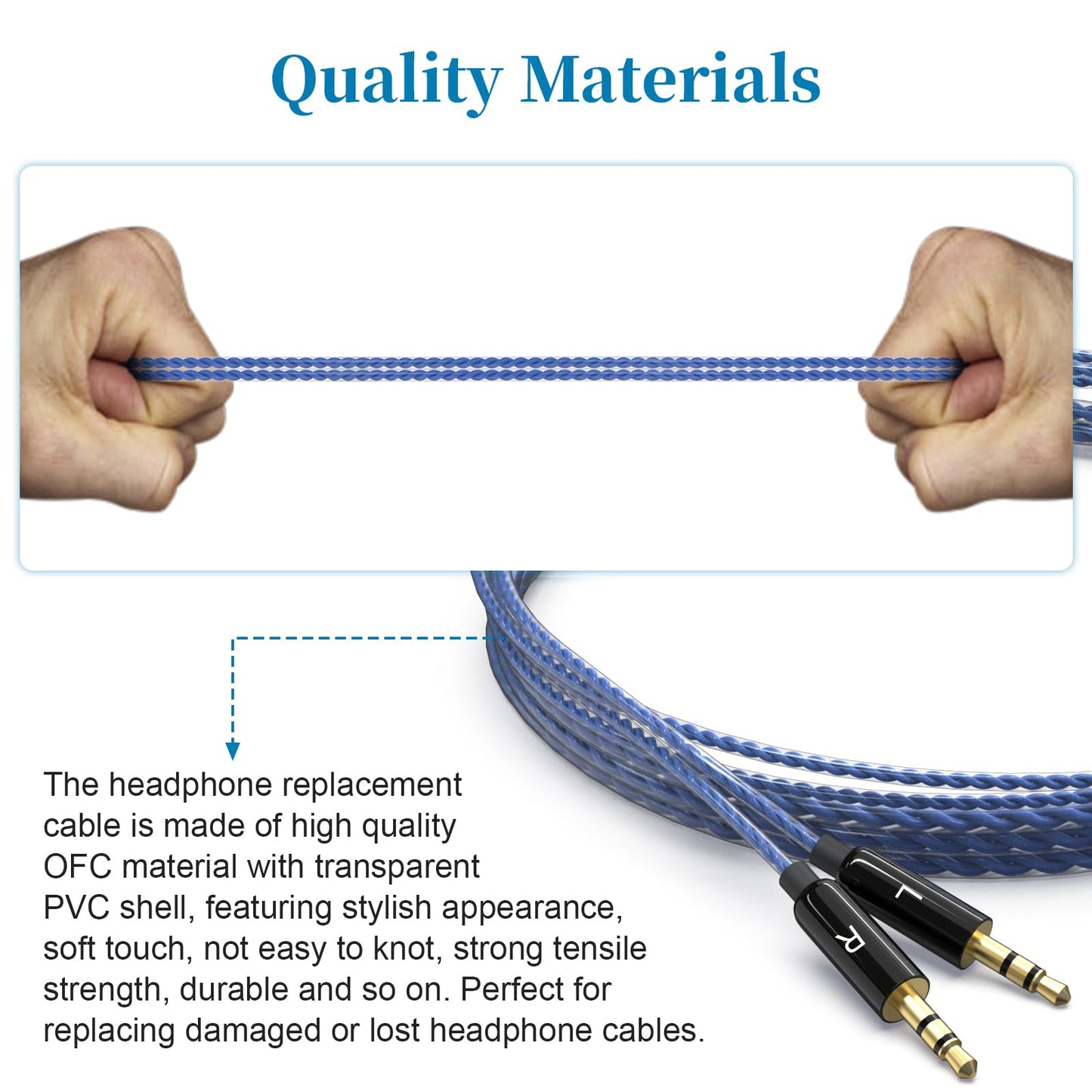Gneinour Sol Republic Cable Compatible with Sol Republic Master Tracks HD, HD2, Sol Republic V8, V10, V12, X3 Headphone for iPhone, Android Phone…