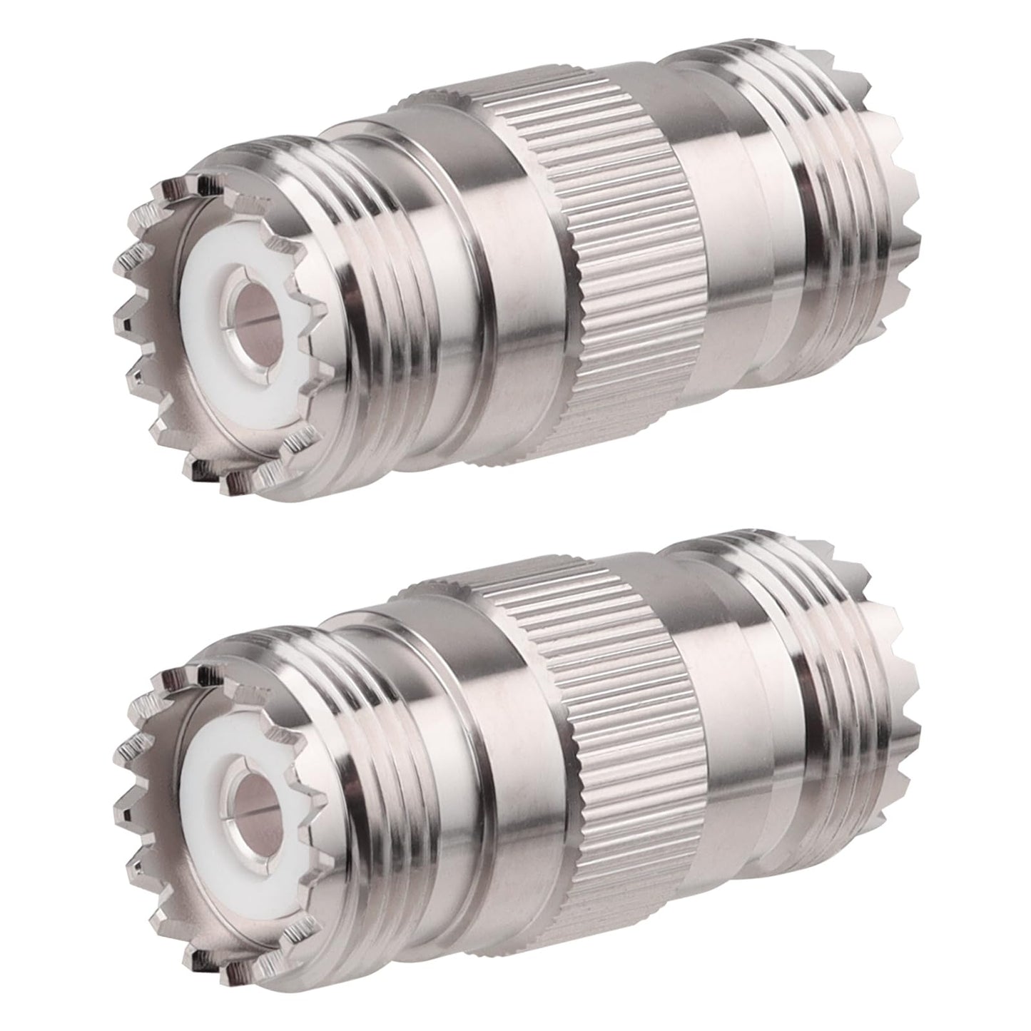 MOOKEERF 2 Pack UHF PL259 Connector Adapter UHF SO239 Female to Female Coaxial Cable Adapter PL-259 Female Connector