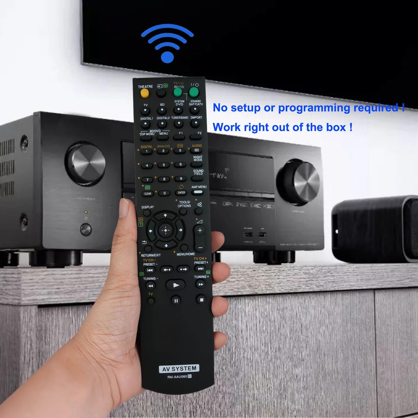 Replacement Remote Control Fit for RM-AAU060 STR-KS360 STR-KS360S STR-V505 STR-DG500 STR-DG600 STR-K1600 SA-WFS3 HT-SS360 for Sony AV System Receiver
