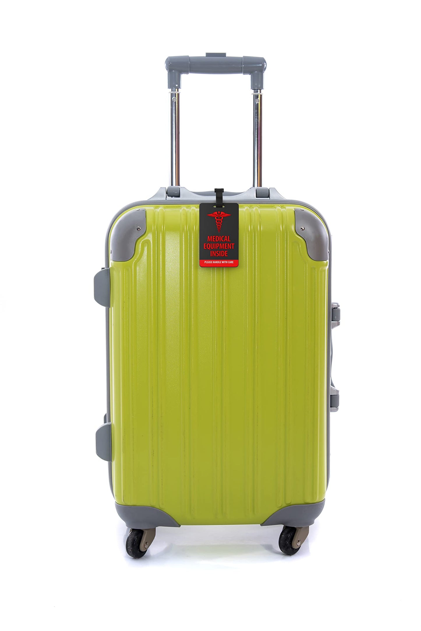 Shacke Medical Equipment Luggage Tag for Respiratory Devices (Black/Vertical)