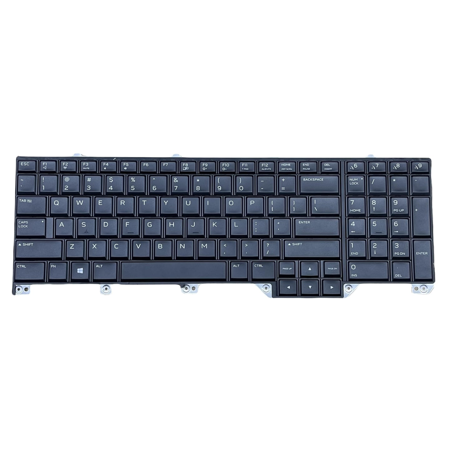 YIJIATech Replacement Keyboard with Screwdriver US Layout for Dell Alienware 17 R5 P38E Area-51m A51m RGB Backlight Laptop Keyboard Gray