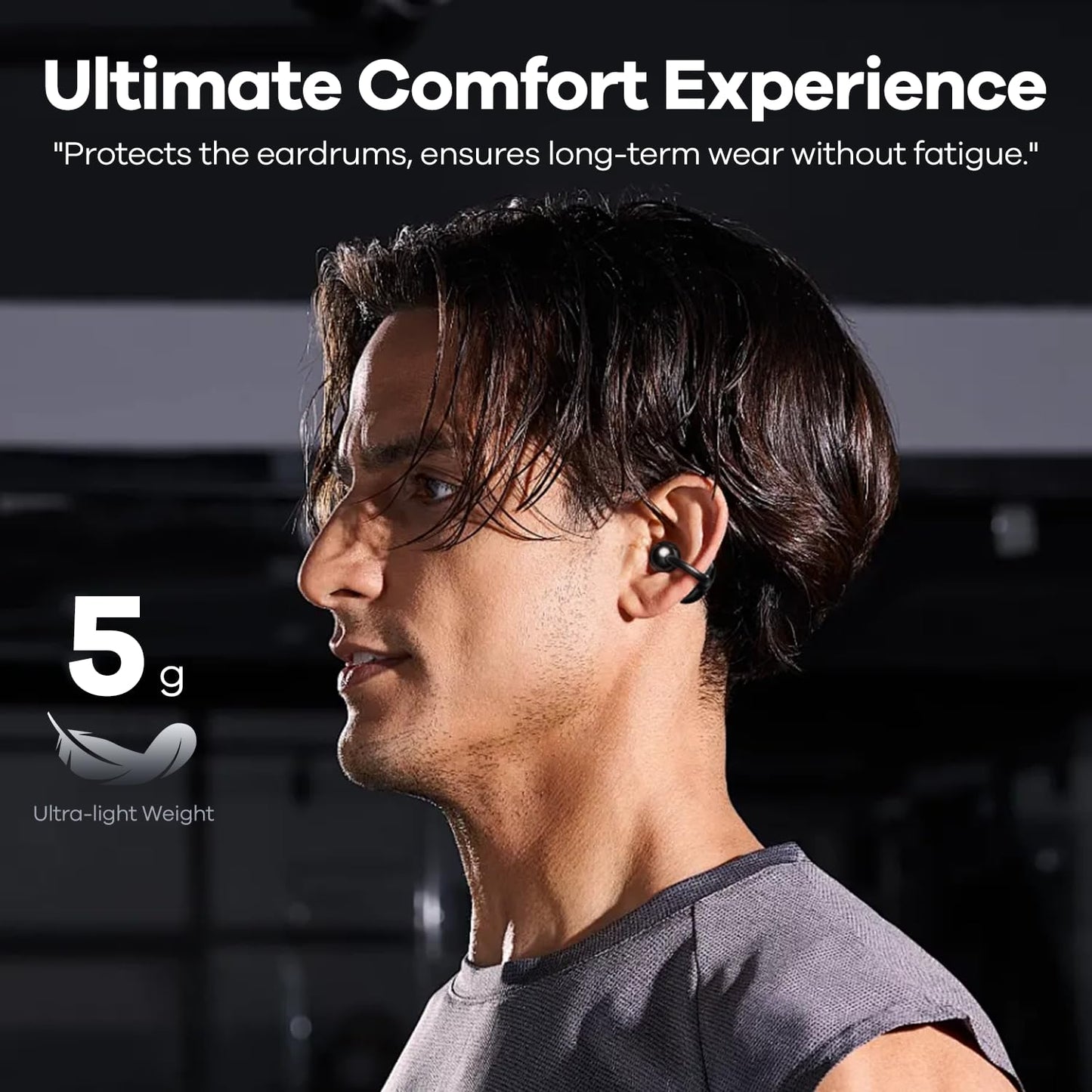 ABCDONG Wireless Earbuds Open Ear Clip On Headphones with LED Digital Display Charging Case Touch Control Bluetooth 5.4 Air Conduction Sport…