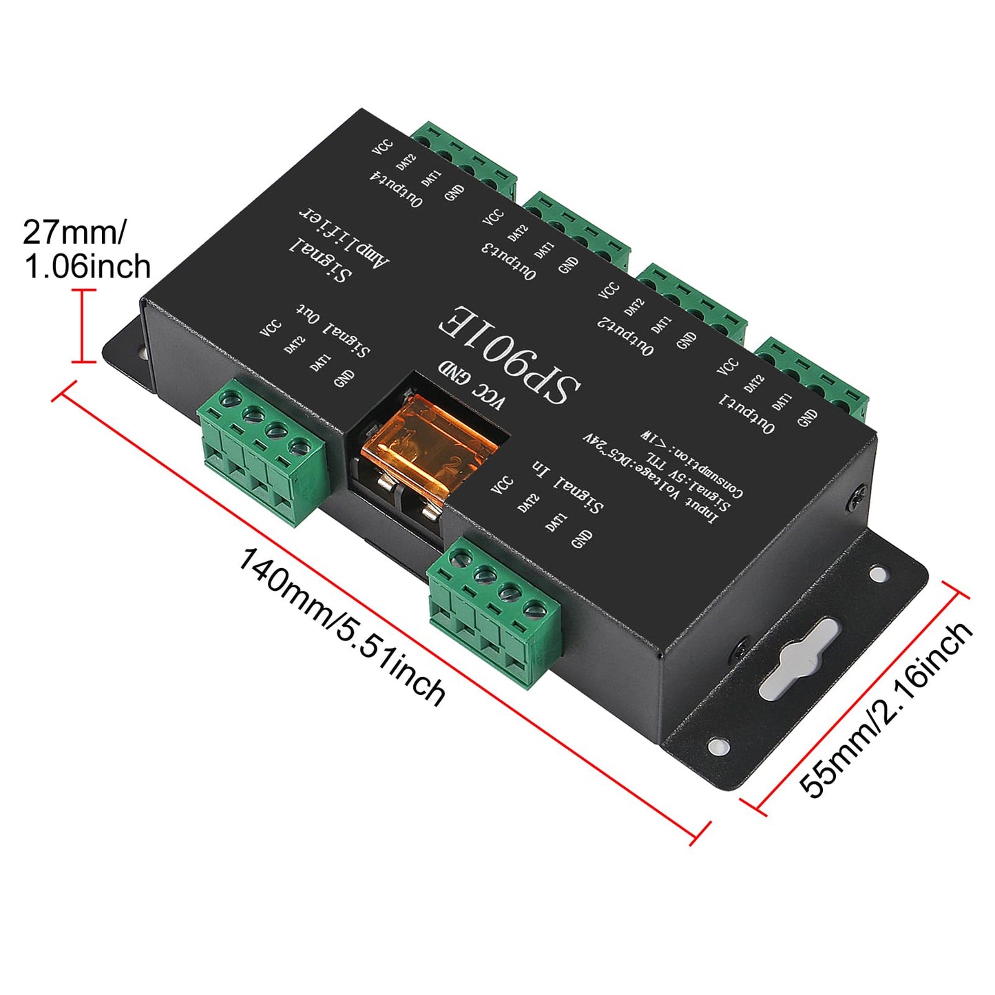 ACEIRMC 2pcs SP901E Signal Amplifier Repeater for RGB Addressable LED Strips and Panels
