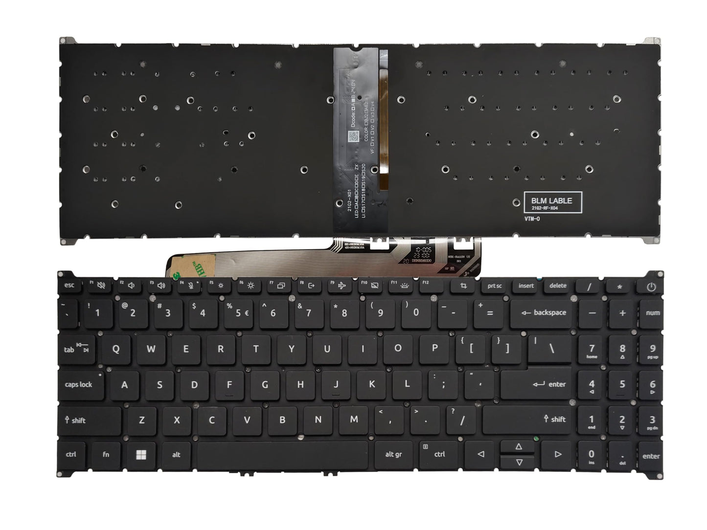 AKGIFT Laptop Keyboard Compatible for Acer Aspire A315-24P A315-24PT N23C3 SN.I151B.00B QV05T_ A10B PK133TY4A00 US Layout Black Backlit