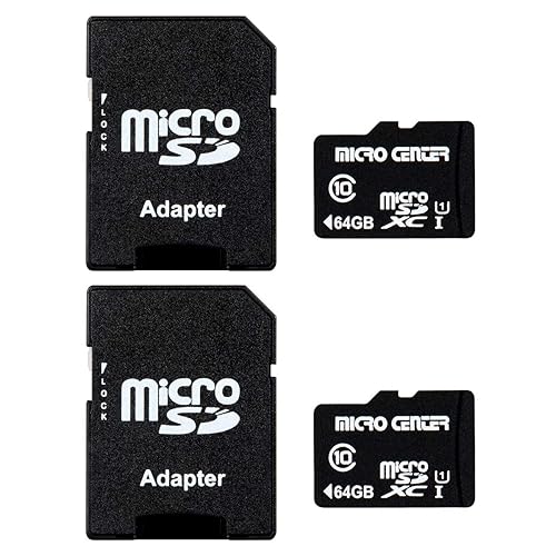 INLAND Micro Center 64GB Class 10 MicroSDXC Flash Memory Card with Adapter for Mobile Device Storage Phone, Tablet, Drone & Full HD Video Recording