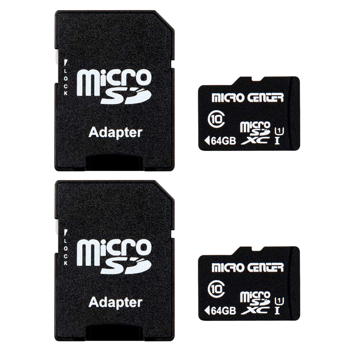 INLAND Micro Center 64GB Class 10 MicroSDXC Flash Memory Card with Adapter for Mobile Device Storage Phone, Tablet, Drone & Full HD Video Recording