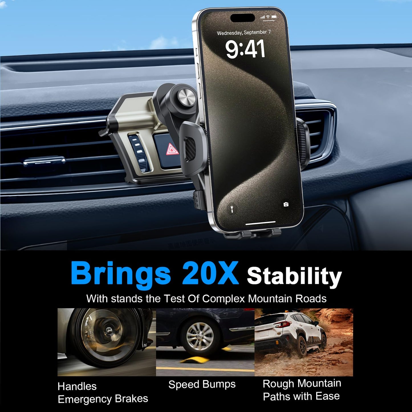 ELOHEI Phone Mount for Nissan Rogue with Custom Base, Specifically Design Car Phone Holder for Nissan Rogue 2014-2020 Accessories, for 4.7-7 in Phones
