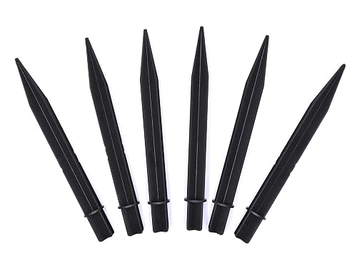 Aliotech 6Pcs 8.25 Inch Reinforced Ground Spikes, Solar Lights Spikes, ABS Plastic Lights Replacement Stakes, Ideal for Solar Pathway Lights Garden