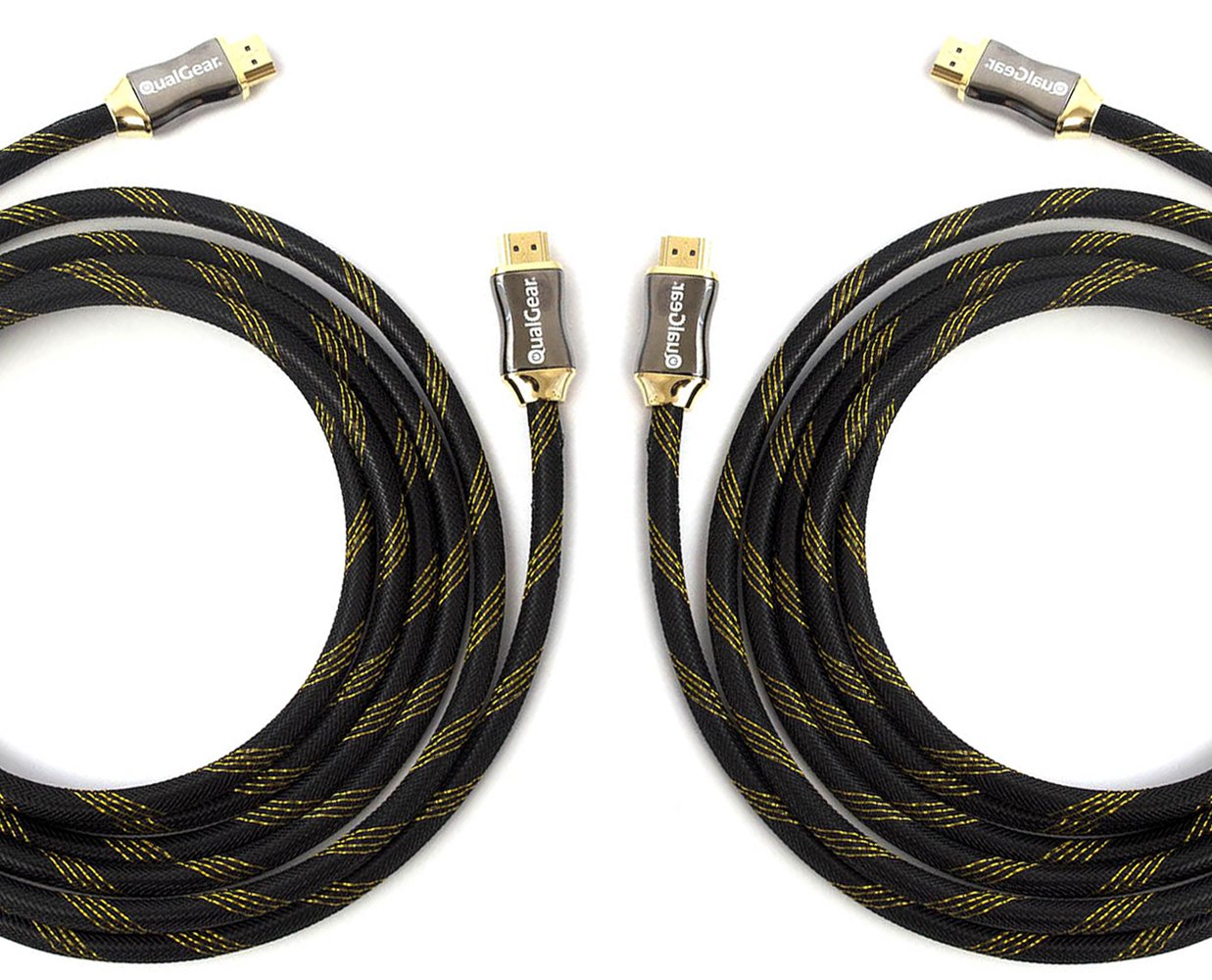 QualGear 6 Feet - 2 Pack HDMI Premium Certified 2.0 cable with 24K Gold Plated Contacts, Supports 4K Ultra HD, 3D, 18Gbps, Audio Return Channel