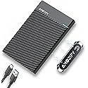 AMOZIFY® Magnetic External SSD Enclosure, Stick-On Laptop 2.5 SATA SSD Case, Tool-Free USB-C 3.1 Gen 2, Hard Drive Enclosure, 6Gbps, UASP for MacBook