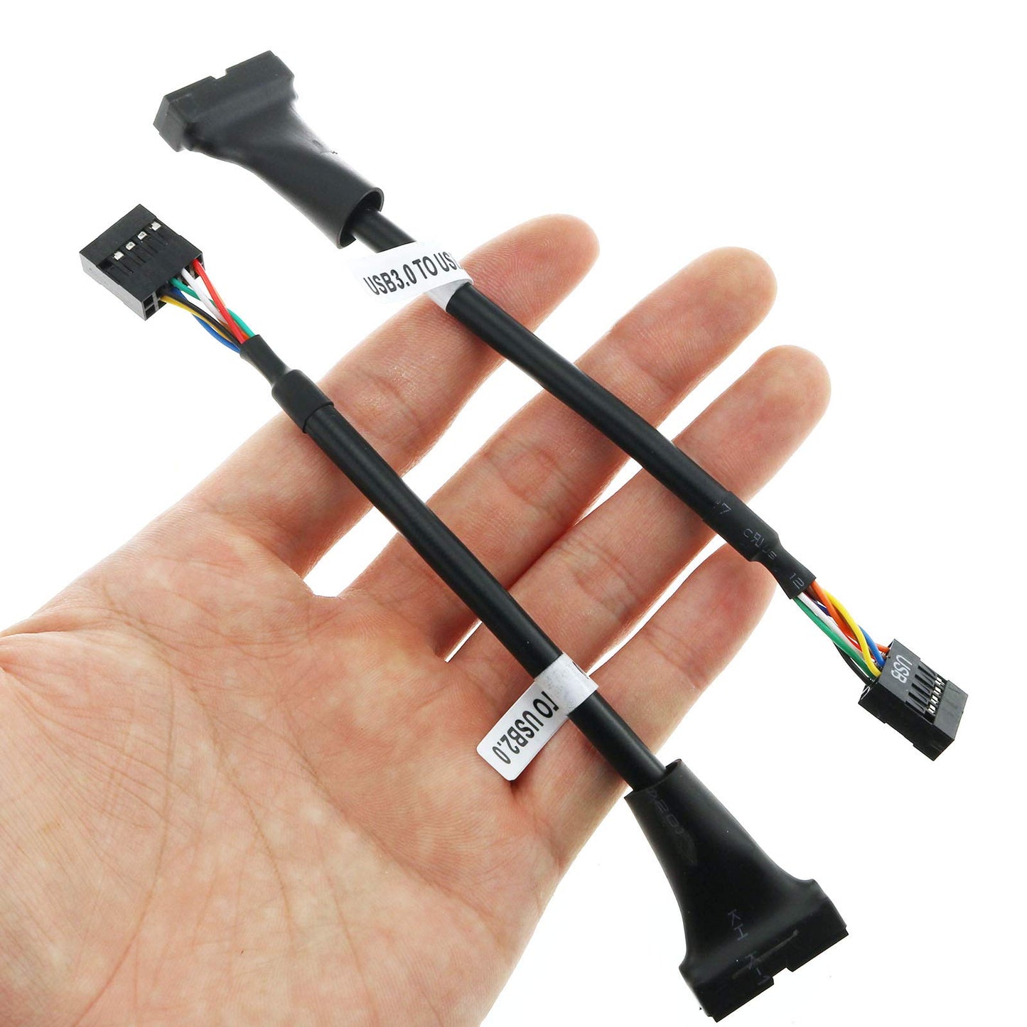 E-outstanding USB Header Cable 2PCS 6Inch USB 3.0 19 Pin Male to USB 2.0 9 Pin Female Motherboard Cable Adapter Converter Black