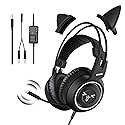 SOMIC Stereo Gaming Headset with Mic for PS4, PS5, Xbox One, PC, Mobile Phone, 3.5MM Sound Detachable Cat Ear Headphones Lightweight Self-Adjusting