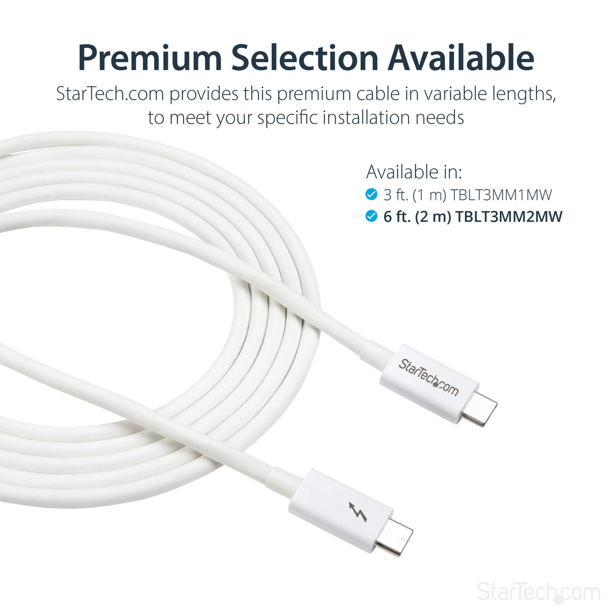 StarTech 6.6ft/2m Passive Thunderbolt 3 Cable 20Gbps, 4K60, 100W, Certified
