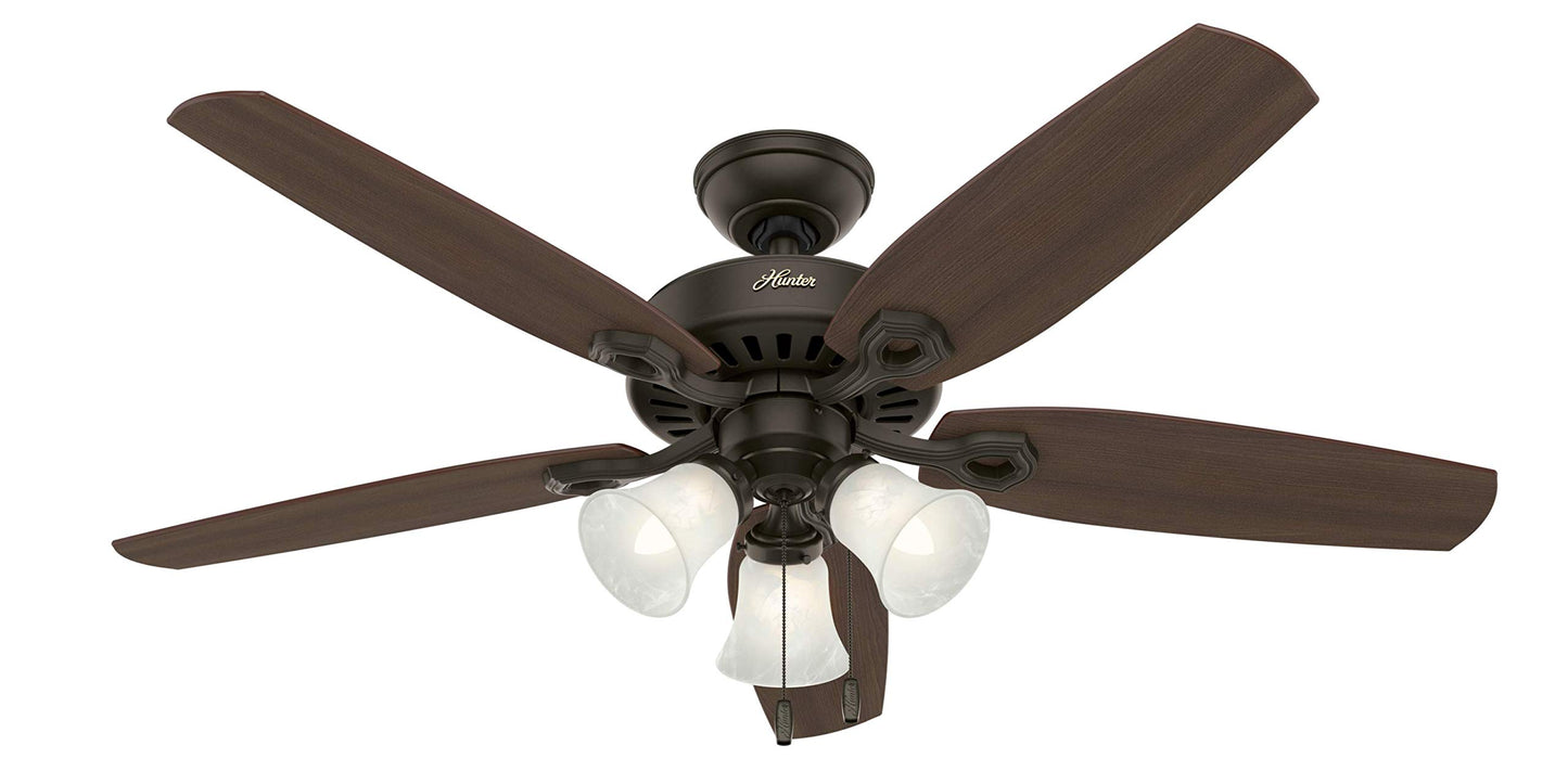 Hunter Builder Plus, Indoor, Ceiling Fan, Pull Chain, 52 inch, New Bronze
