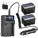 Kastar 2-Pack NP-QM71D Battery and LCD AC Charger Compatible with Sony NP-FM70, NP-FM71, NP-QM71, NP-FM90, NP-FM91, NP-QM91, NP-QM91D, MVC-CD300