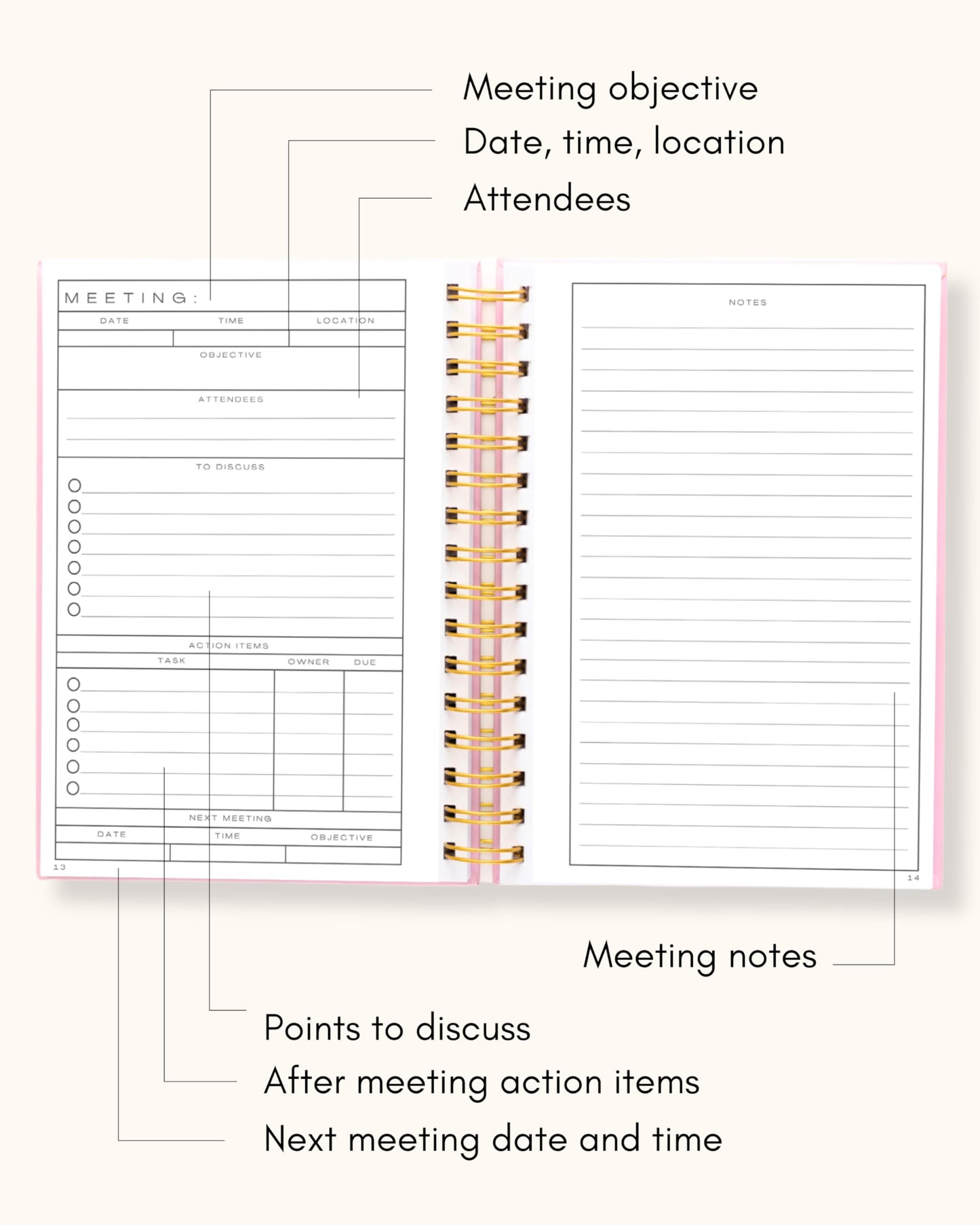Lamare Meeting Notebook for Work Organization-Work Notebook for Note Taking