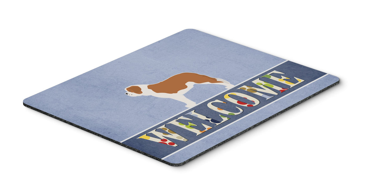 Caroline's Treasures BB5580MP Saint Bernard Welcome Mouse Pad, Hot Pad or Trivet for Home Office Gaming Working Computers Laptop Mouse Mat,Washable