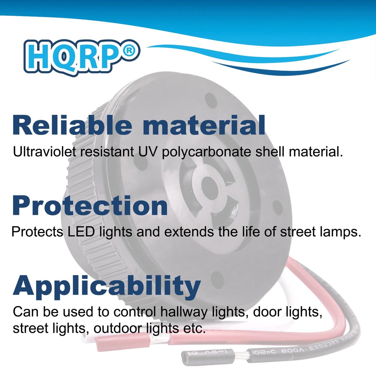 HQRP 2-Pack Photocell Sensor 3-pin Receptacle Switch Socket - Dusk to Dawn Outdoor Plug Base Twist Lock for LED Flood, Outdoor, Garden, Street Lights