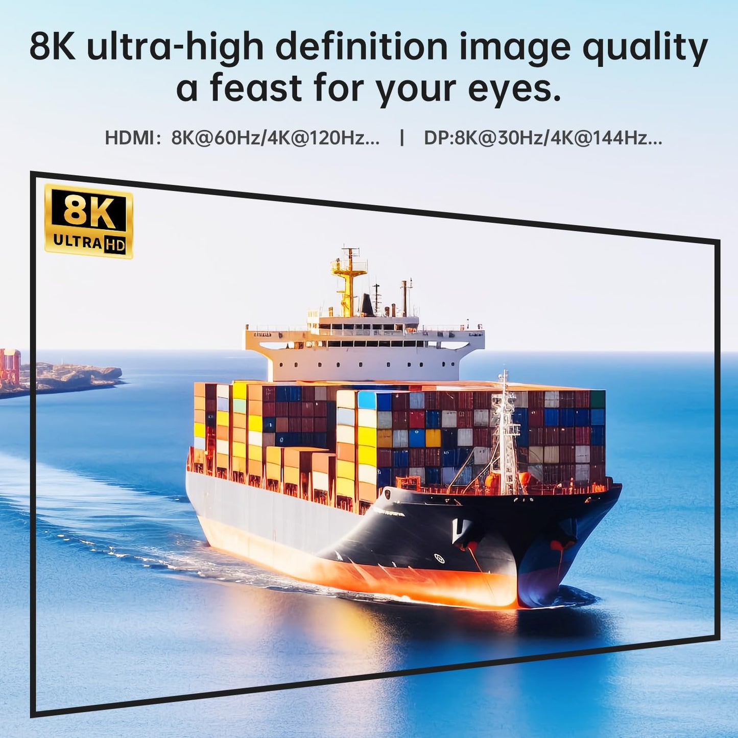 HDMI Displayport KVM Switch 3 Monitors 2 Computers 8K@60Hz 4K@144Hz,3 Monitor KVM Switch 2 Computers for 2 PC Share 3 Monitor and 4 USB3.0