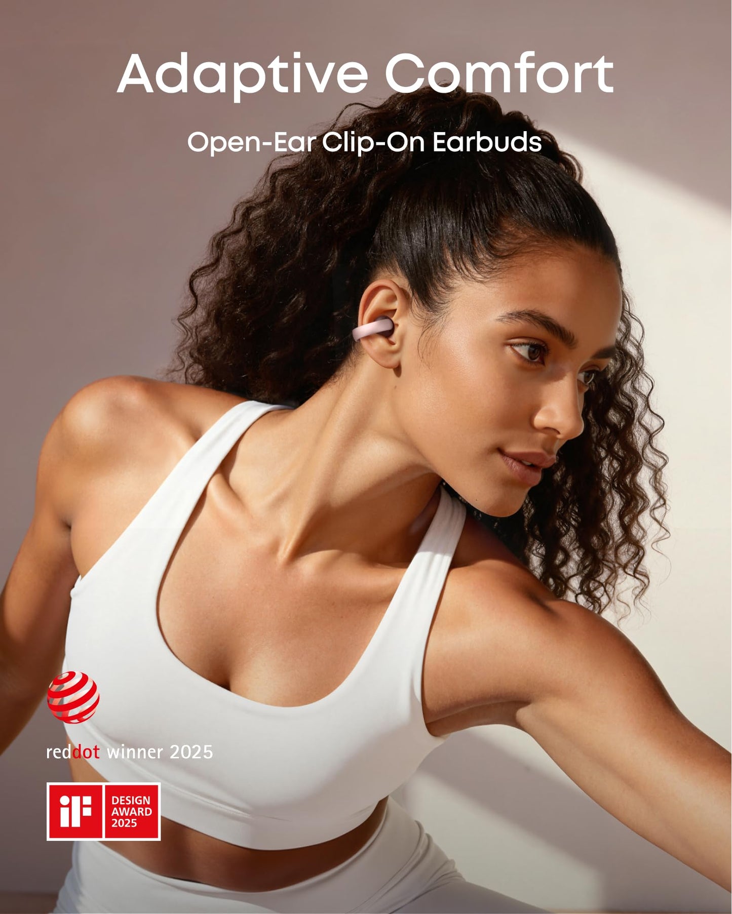 Soundcore AeroClip by Anker, Open-Ear Earbuds, Clip-On Headphones, Adaptive Comfort, Clear Calls with 4 Mics and AI, Stable Fit, 12mm Drivers