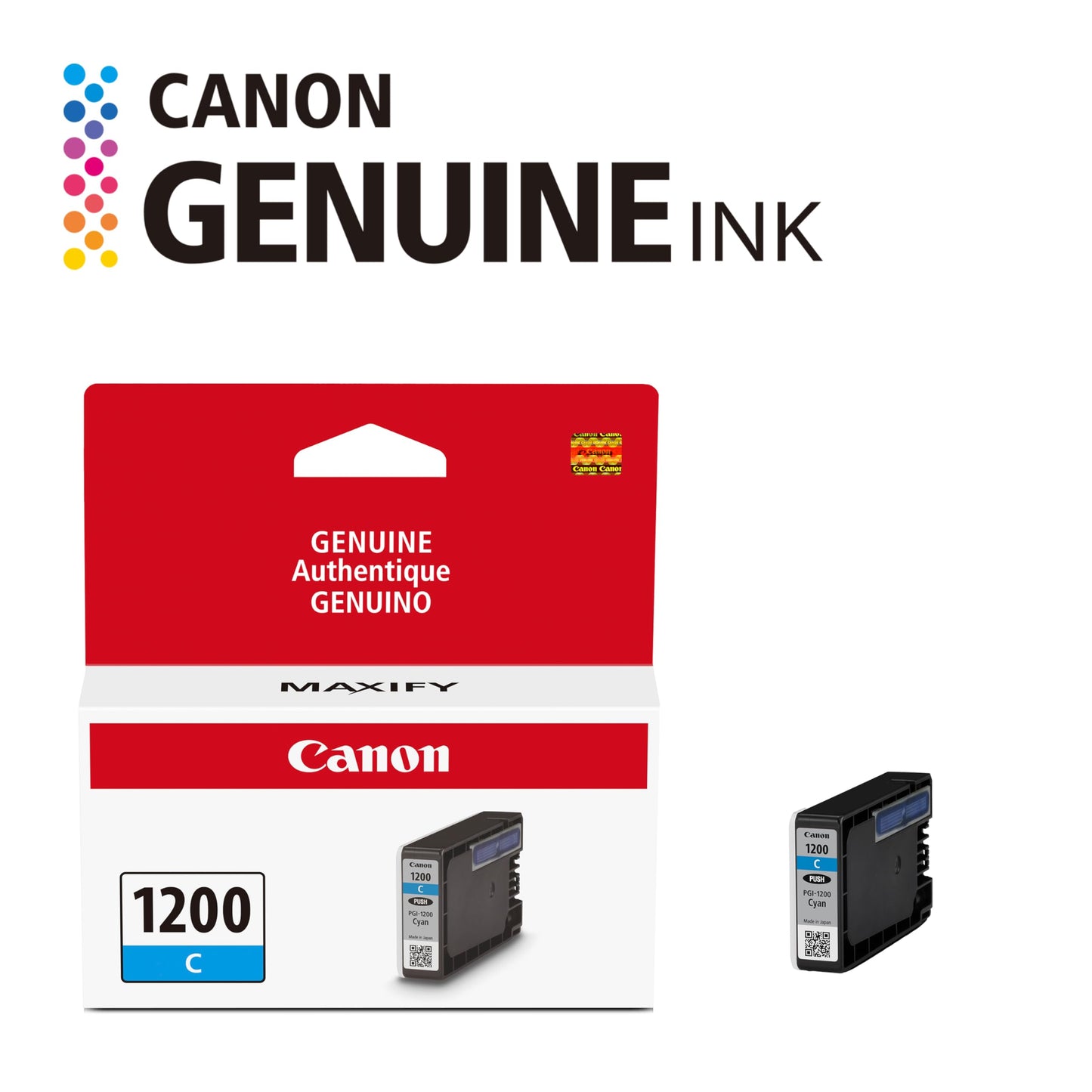 Canon PGI-1200 Genuine Cyan Ink Tank, Compatible with MB2120, MB2720, MB2020, and MB2320 Printers