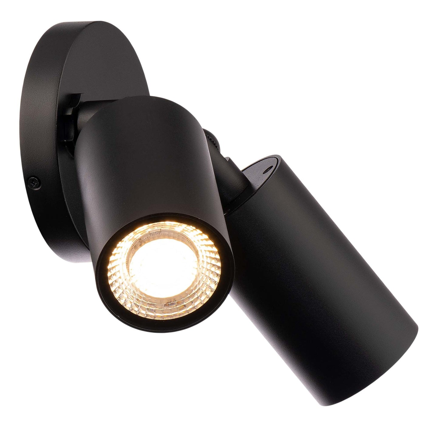 Cylinder LED Double Adjustable Indoor or Outdoor Wall Light 3000K in Black