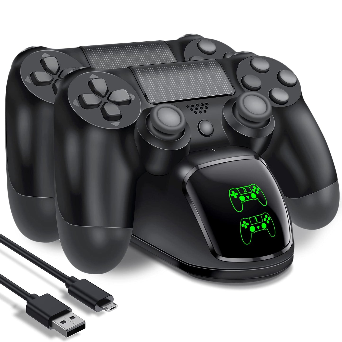 PS4 Controller Charger Dock Station with Charging Cable,1.8Hrs Fast Charge PS4 Remote Charging Station, Replacement for PlayStation 4 Dualshock 4