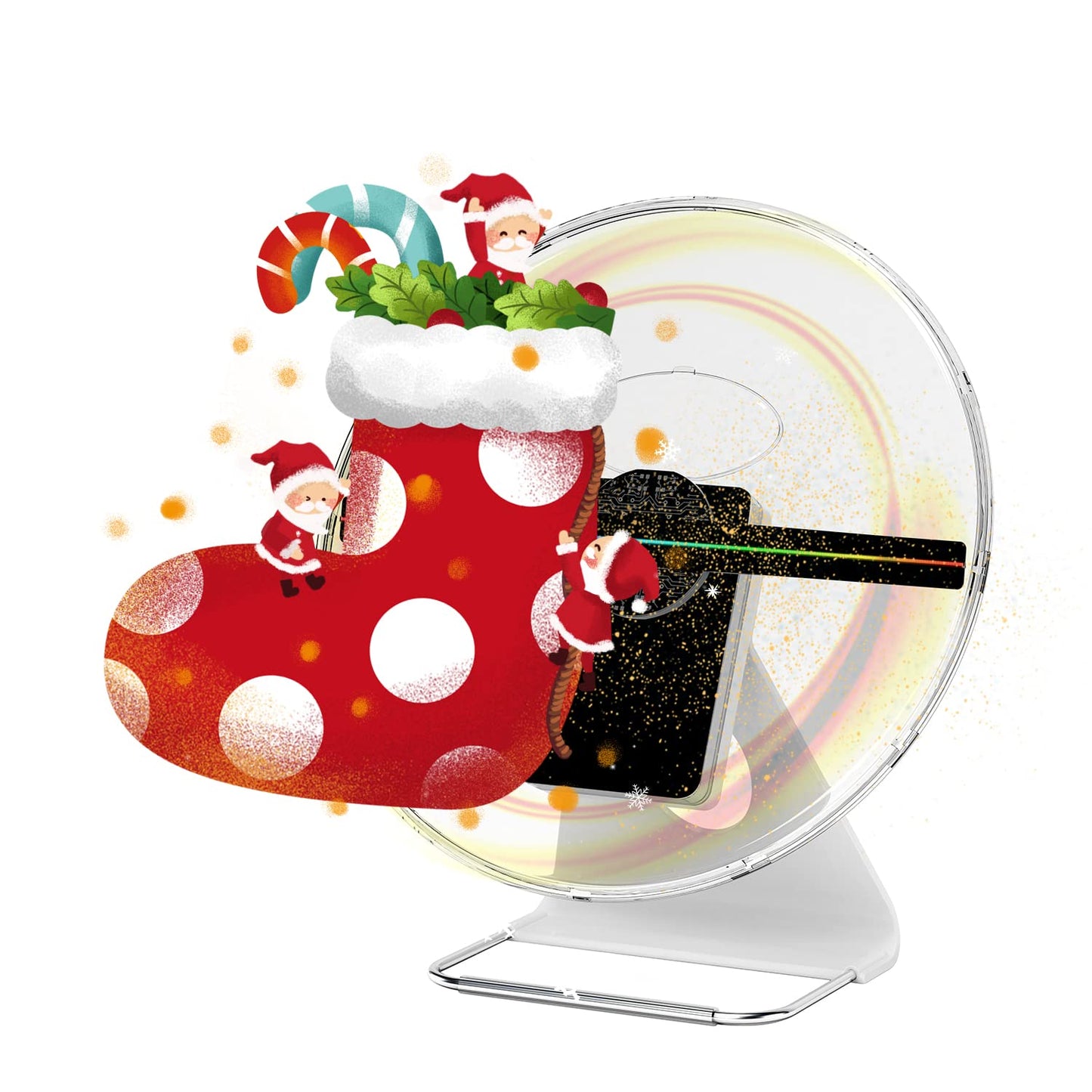 Desktop 3D Hologram Fan, Christmas Gift, 512PX Resolution 12 Inch Holographic Video Projector, Graphic 3D Video - 3D Advertising Display Best