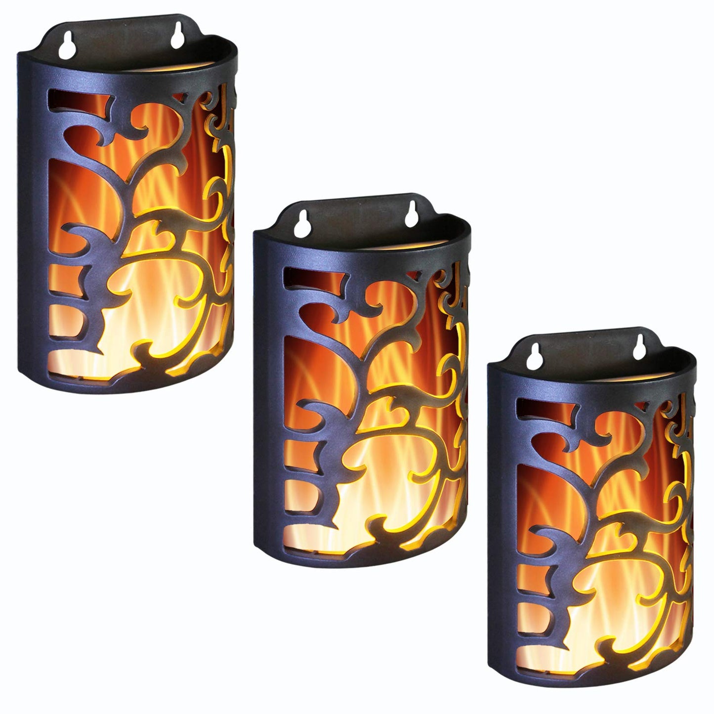 yucanucax Decorative Lanterns with Timer, Candle Light Flameless Candles Indoor/Outdoor Wall Sconces,Flickering Flames Wall Light for Hallway