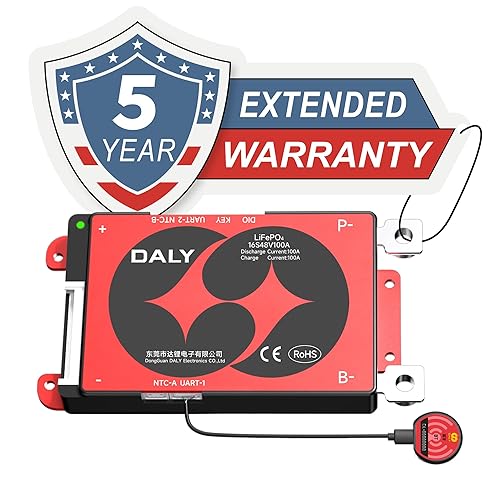 DALY BMS 48V 16S 100A LiFePO4 - Smart Bluetooth Battery Protection Board for 48 Volt Lithium Battery Pack Golf Carts Electric Outboard Motors Solar…