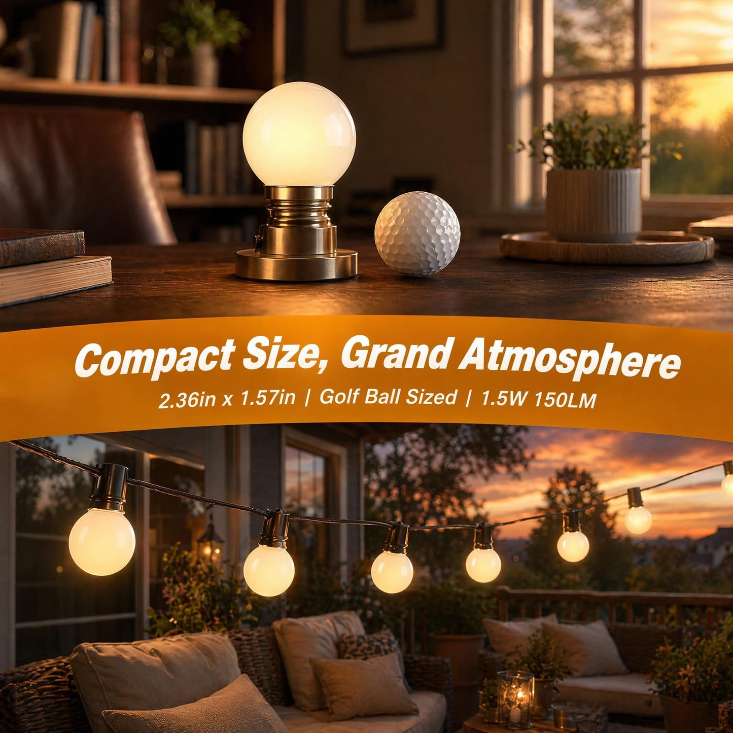 KQHBEN Low Wattage Light Bulbs, G40 Frosted Glass Globe Small Light Bulb, 1.5w Dim Light Bulbs 15W Equivalent, Soft Warm White 2700k, E26 Base G14