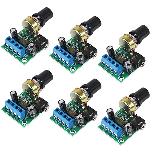 JUZITAO 6Pcs LM386 10W Mini Power Amplifier Board Audio Amplifier Module DC 3-12V Volume Adjustable Control