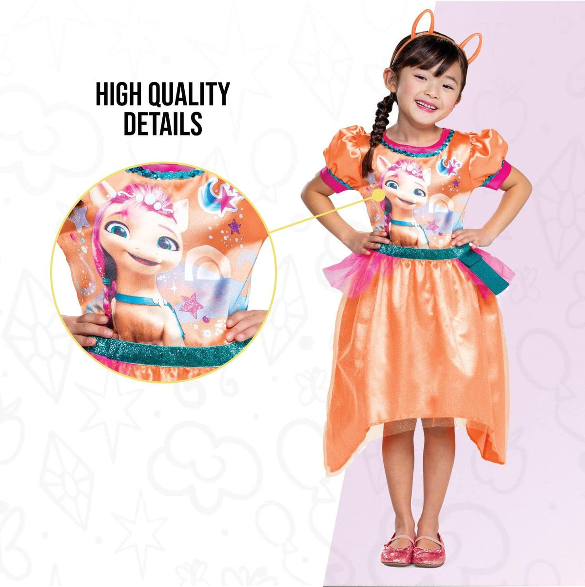 Disguise Sunny Starscout Costume for Girls, Official My Little Pony Tutu Dress Character Outfit, Classic Kids Size Medium (7-8)