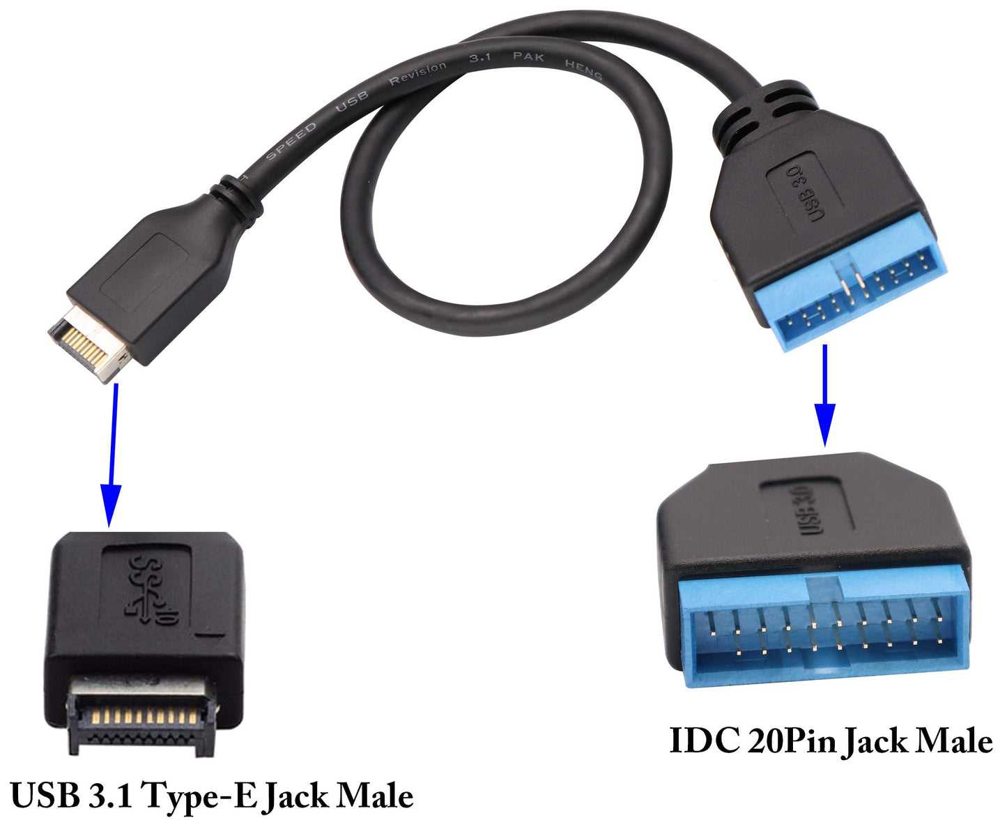 zdyCGTime USB 3.1 Front Panel Header to USB 3.0 20Pin Header Motherboard Extension Cable Adapter,Compatible with ASUS/Strix