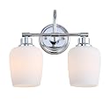 SAFAVIEH SCN4051A Rayden Chrome 2-Light Bathroom (LED Bulbs Included) Sconce
