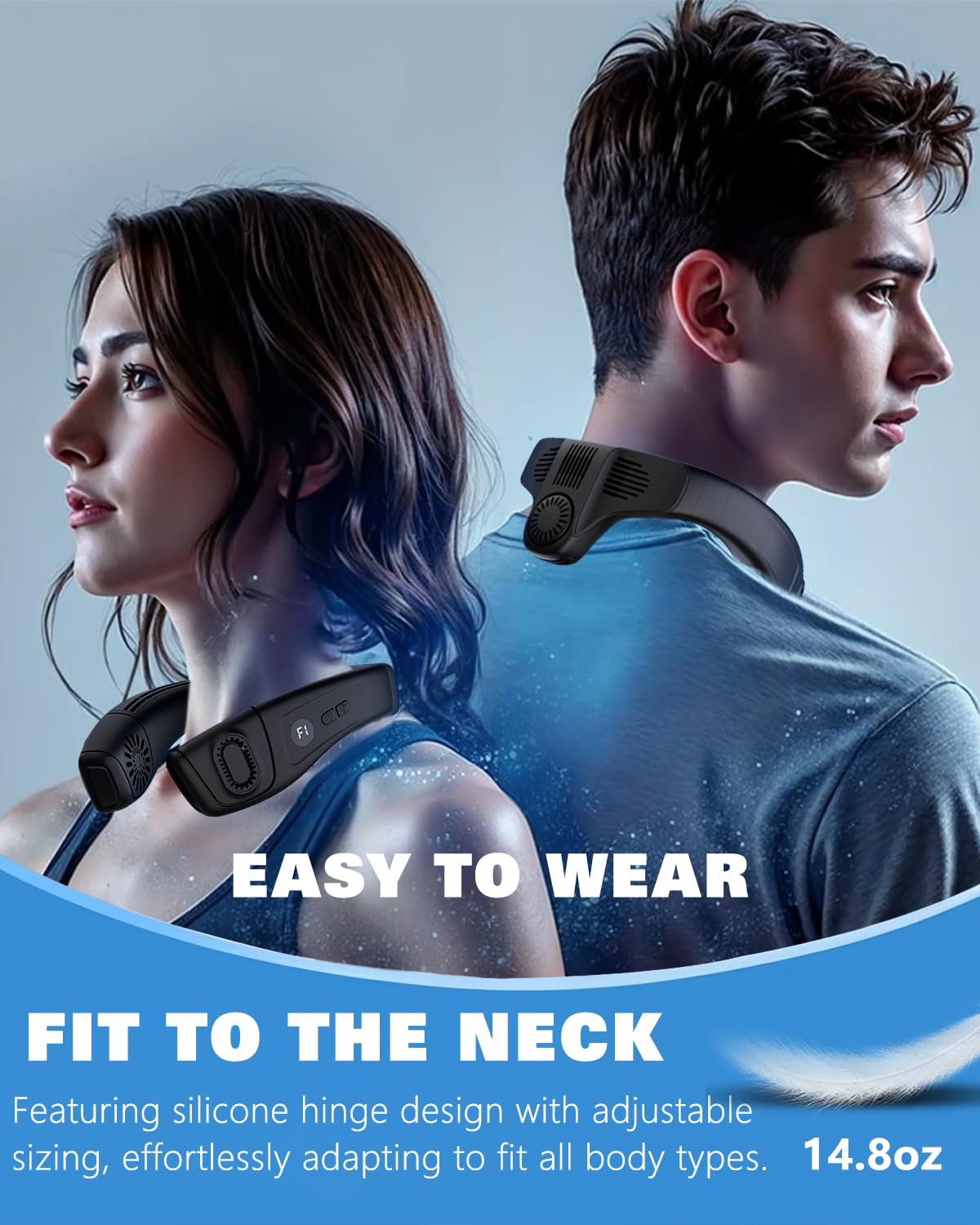 MGUP Neck Fan 5200mAh Portable Neck Air Conditioner with Cooling Plate