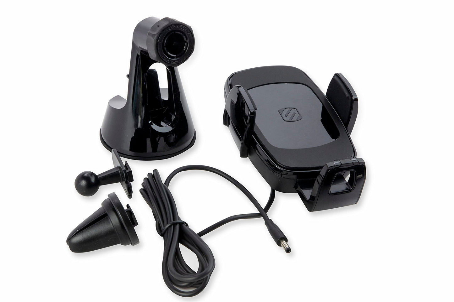 Scosche UQ3WDV-SP Windshield/Dashboard/Vent Qi-Certified 15W Wireless Charging Universal Cell Phone Car Mount, Adjustable Hands-Free Cell Phone Holder