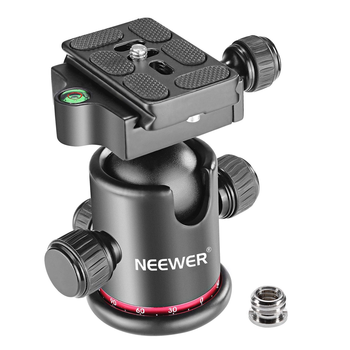 Neewer Professional Metal 360 Degree Rotating Panoramic Ball Head with 1/4 inch Quick Release Plate and Bubble Level,up to 17.6pounds/8kilograms,for