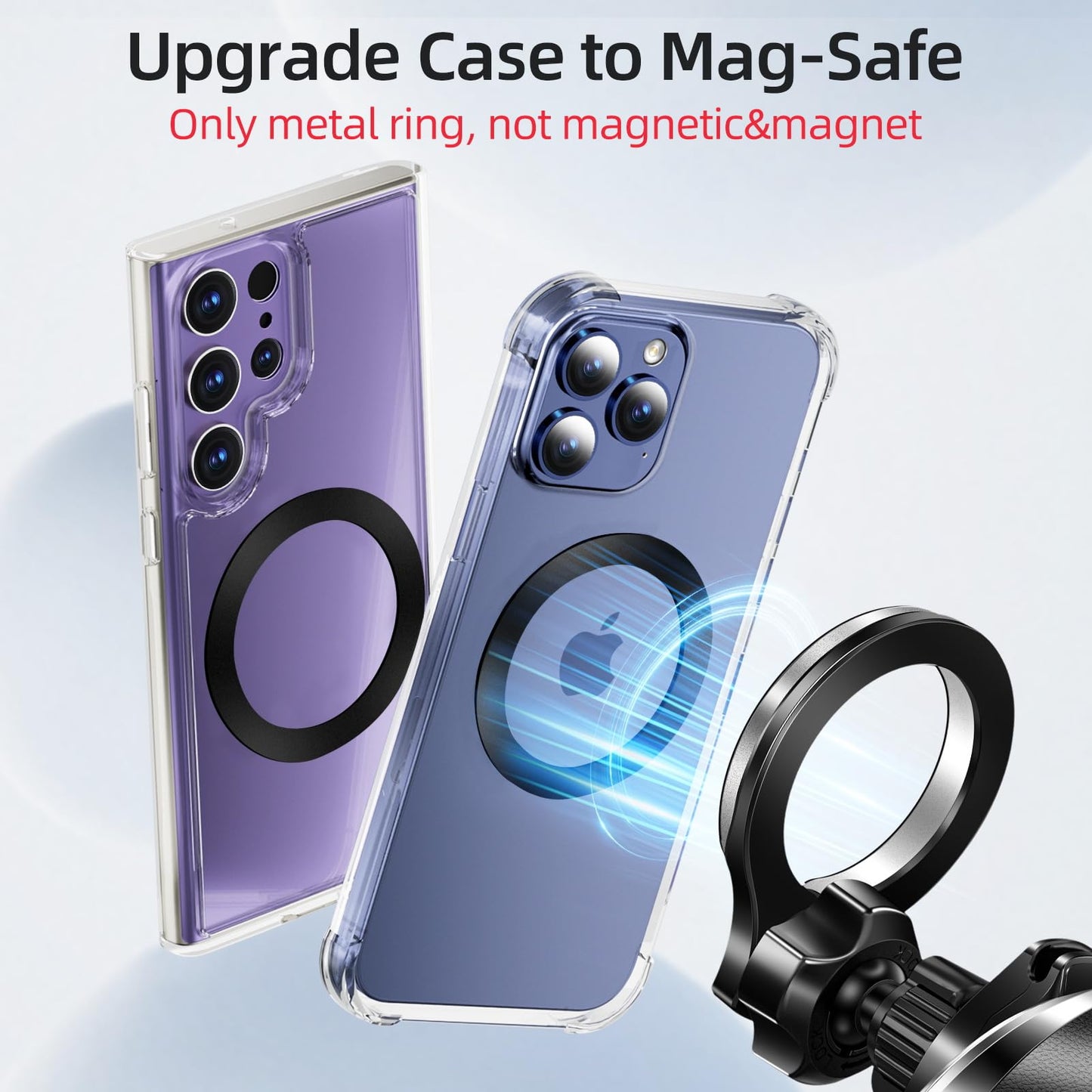 pop-tech for Magsafe Ring Sticker 2 Pack Ultra-Thin(0.3mm): Mag Safe Adapter for Pop Magnetic Socket Wallet Phone Grip Car Mount - Universal Adhesive
