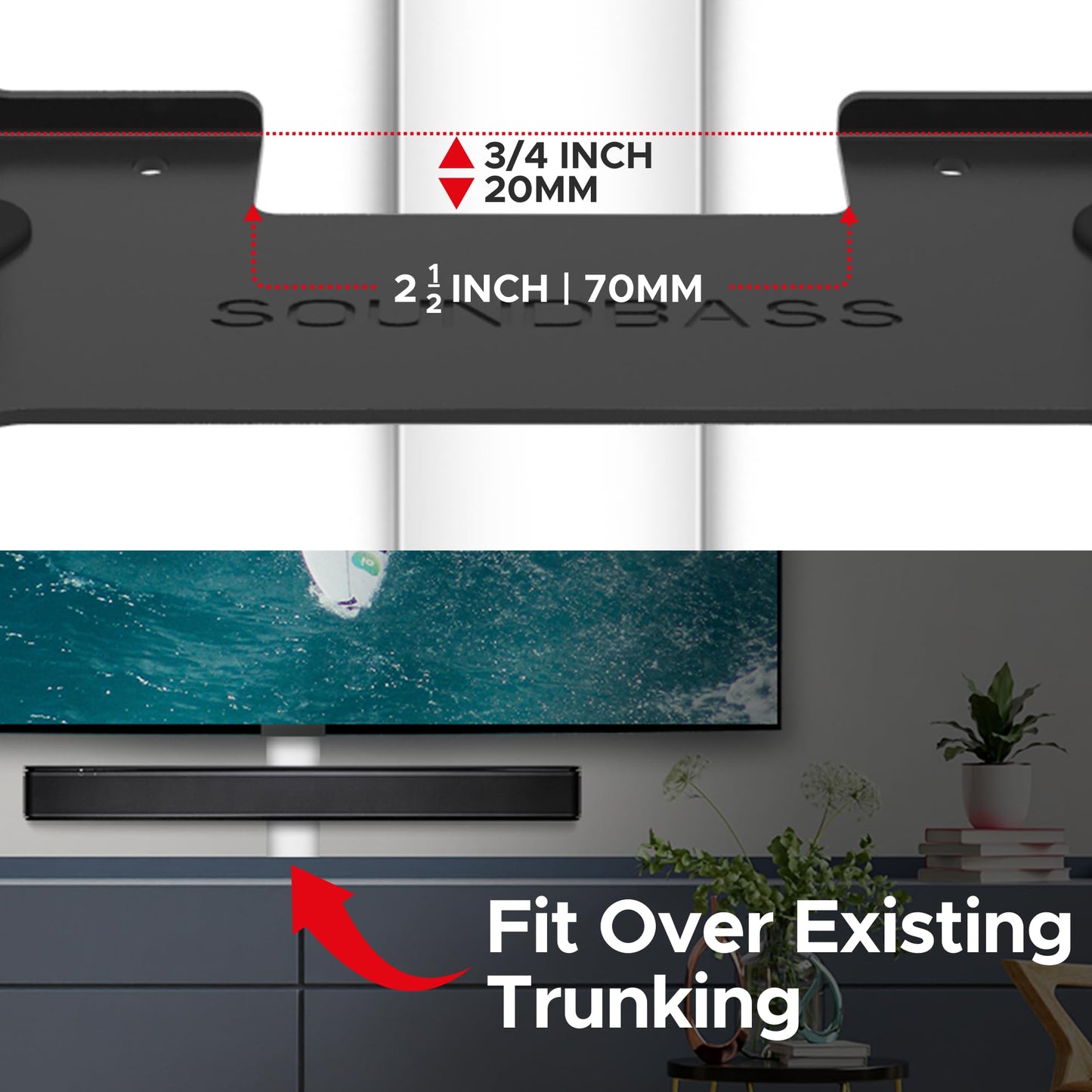 Sound Bass TV Speaker Wall Mount Bracket | Compatible with Bose TV Speaker Soundbar Only | Complete with Full Mounting Hardware Kit | Only Suitable
