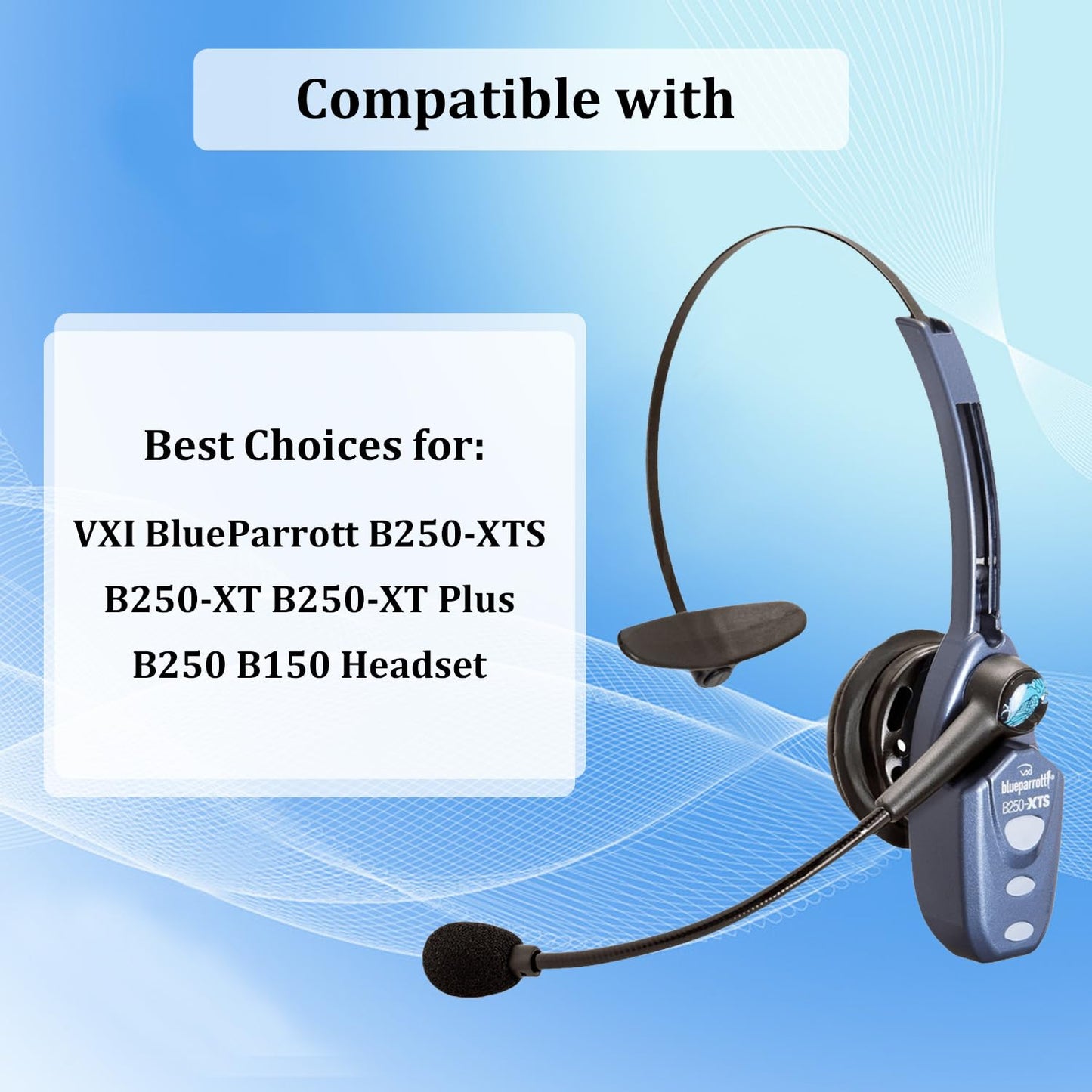 Ear Pads Replacement for B250-XTS Bluetooth Headset, Foam Ear Cushions Compatible with VXI BlueParrott B250-XTS B250-XT B250 B150 Headsets (4 Pack)