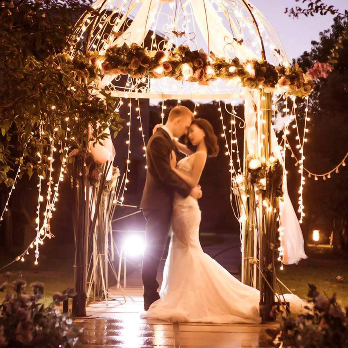 Abkshine Battery Operated Fairy Light, Battery Powered Globe Lights for Wedding Christmas Tree Decoration(Warm White,50LEDs)