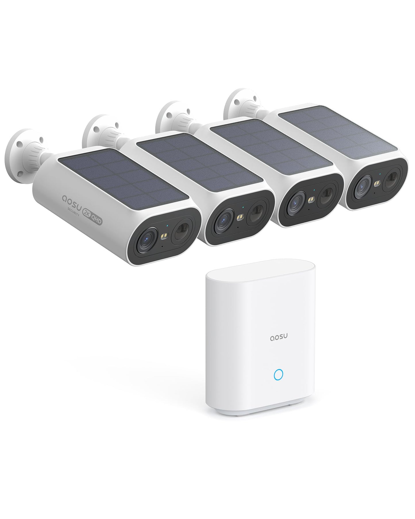 aosu Solar Security Cameras Wireless Outdoor, 2Mins DIY Installation, No Subscription Required Cameras for Home Security System, Local Storage, 2K