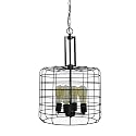 Design House 587337 Ajax Industrial Modern 4-Light Indoor Chandelier Metal Wire Cage for Entryway Dining Room Foyer, Coffee Bronze