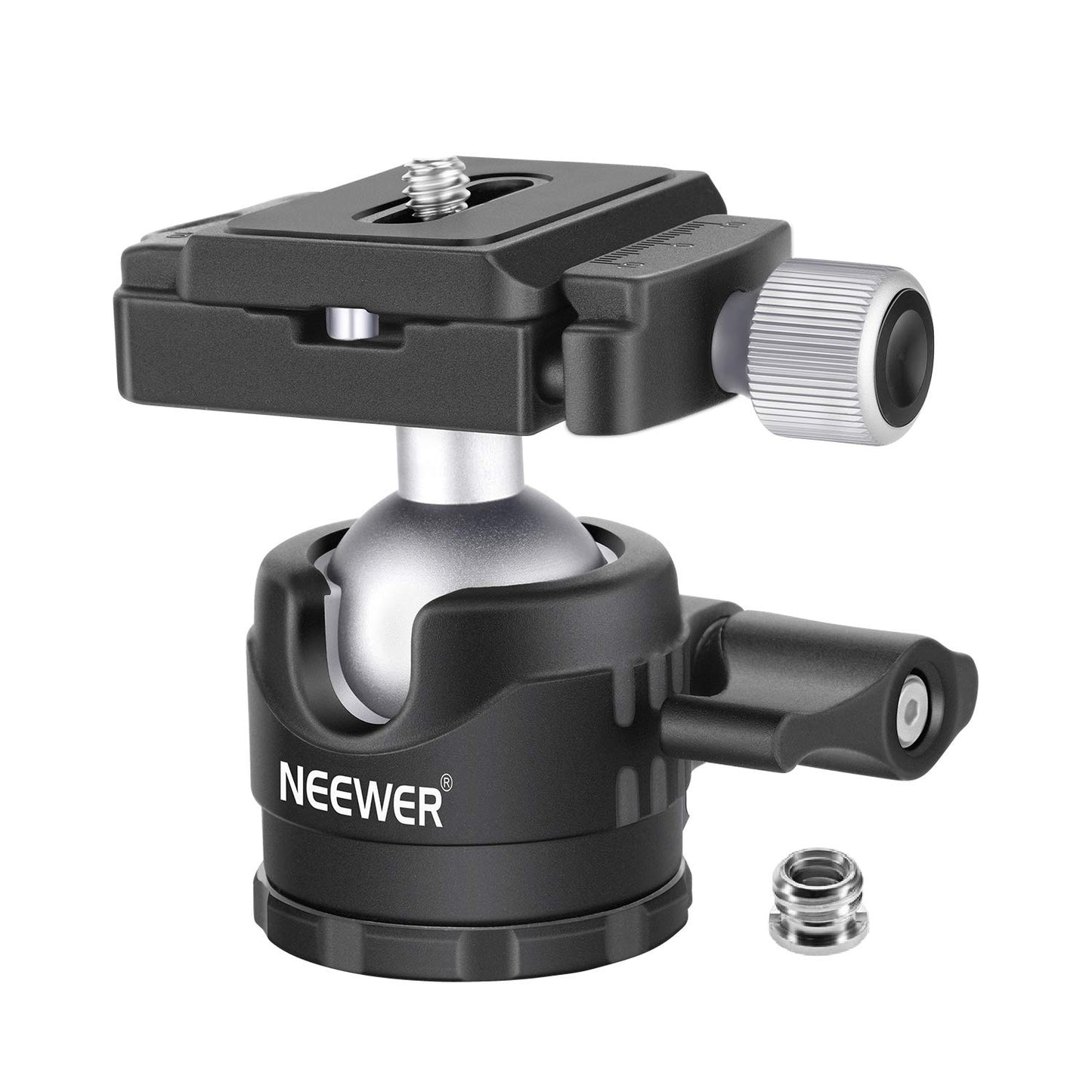 NEEWER 28mm Low Profile Tripod Ball Joint 360° Pan Rotation with 1/4" Arca Type Quick Release Plate and Spirit Level for Tripods, Monopods, Max Load
