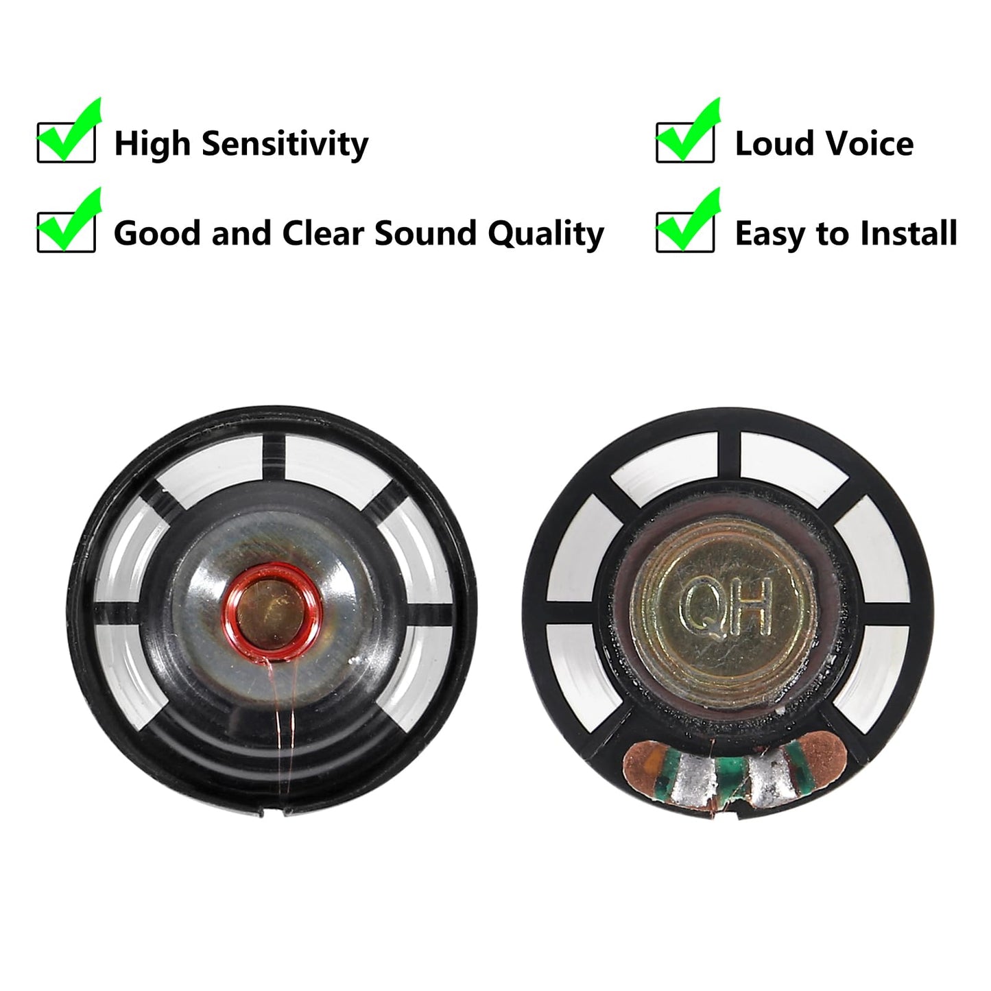 ACEIRMC 10pcs 0.25W 8 Ohm DIY Magnetic Speaker 29mm Diameter Round Shape Replacement Loudspeaker