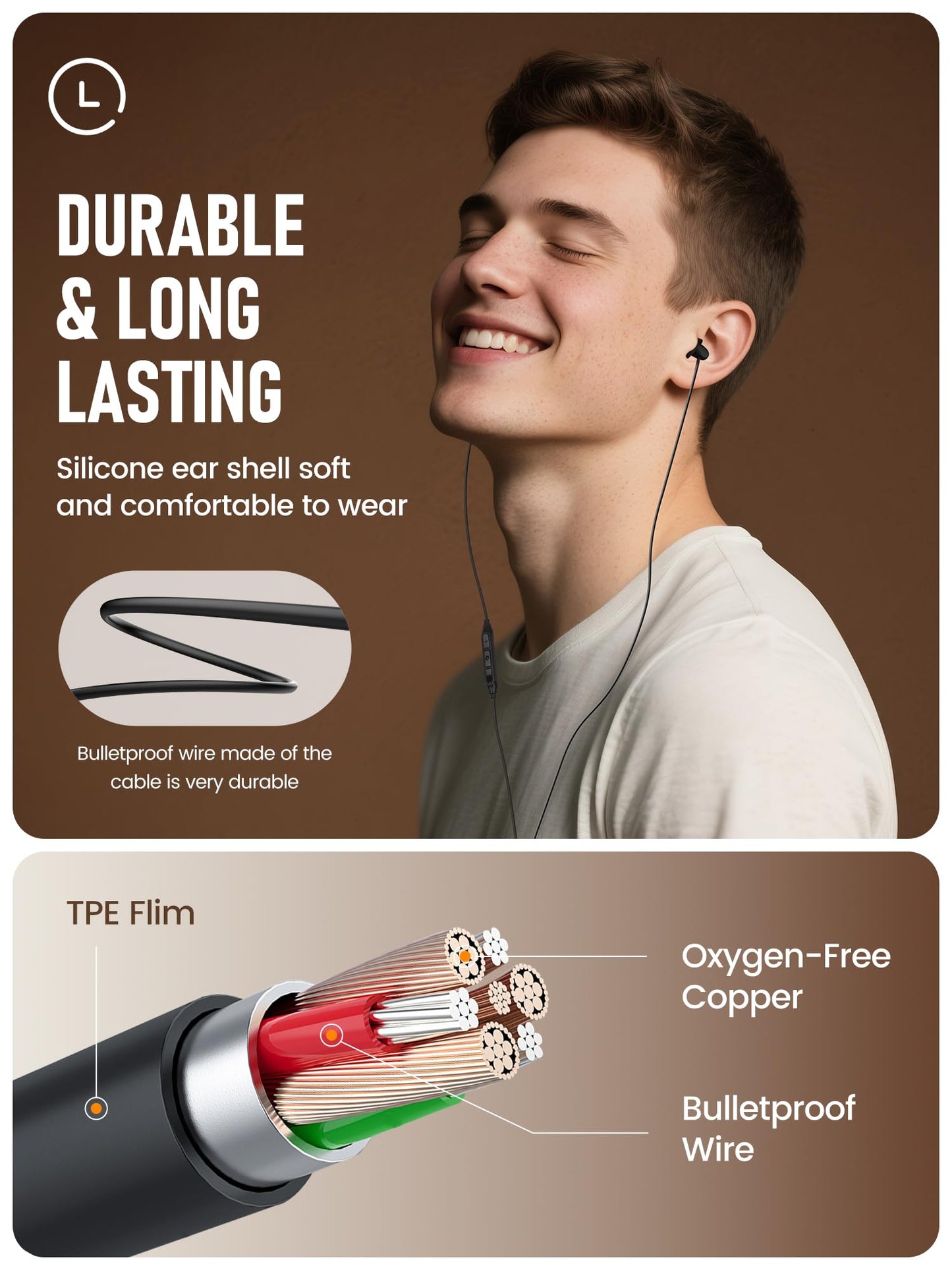 Sleep Earbuds, Hearprotek 2 Pairs Ultra Soft Lightweight Silicone Sleeping Earphone Headphones with Volume Control and mic for Side Sleeper, Snoring