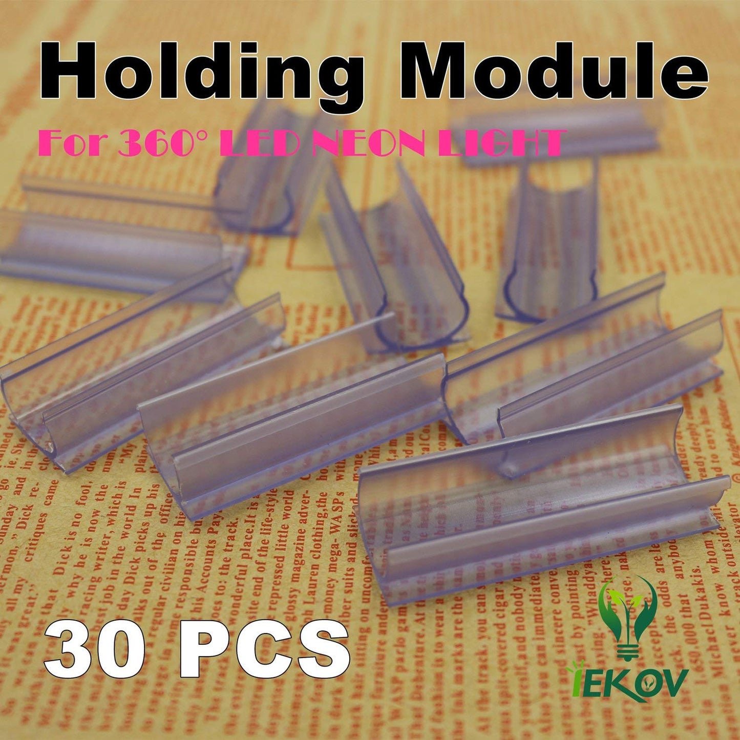 IEKOV 30pcs Holding Hooks 360° LED NEON Light